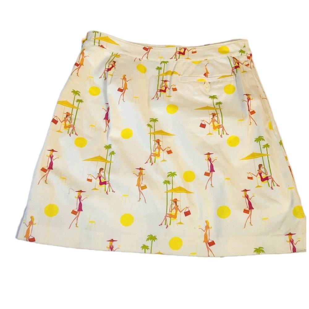 EP Pro Golf Skort Womens Sz 6 Retro Tropical Beach Print Tennis Golf Pickleball